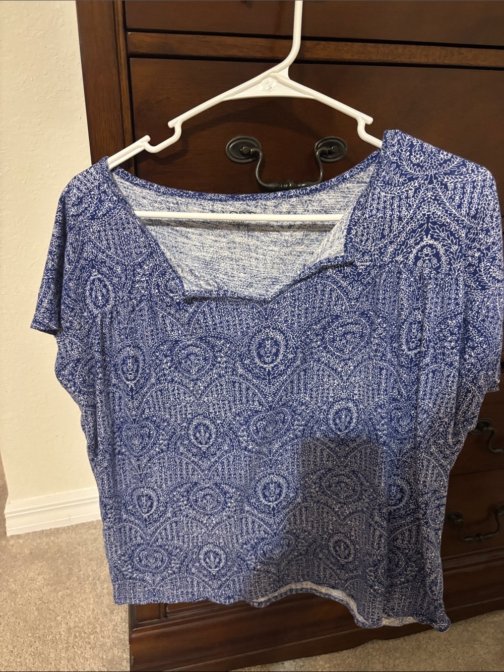 LOFT Blue Printed Short Sleeve Tee